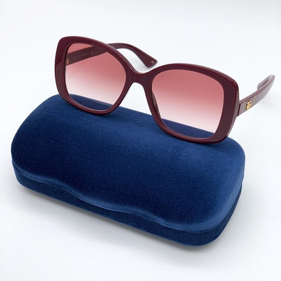 💯 NEW GUCCI GG0762S 003 Women Sunglasses Red